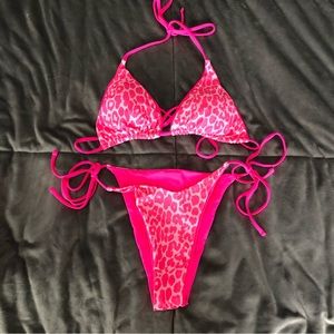 Pink Cheetah String Bikini Size Medium